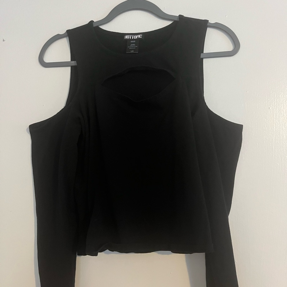 Hot Topic Black Cut-Out Tank Top
